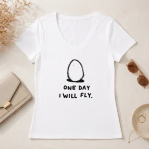Nice One Day I Will Fly V-Neck Shirt