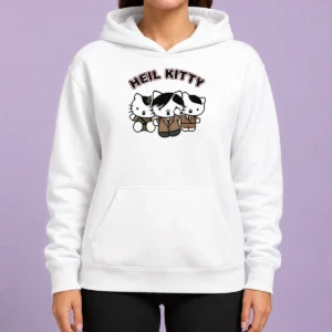 Top Heil Kitty Parody Satire Cartoon Funny Hoodie