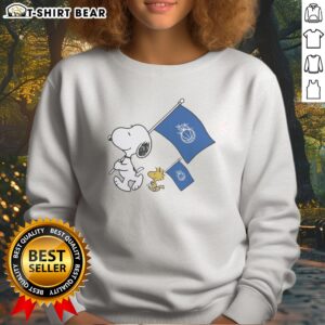 Good Snoopy And Woodstock Holding Orlando Magic Flags To Cheer Sweatshirt featuring vibrant colors and playful design