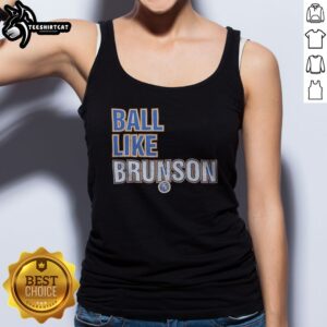 Hot Jalen Brunson New York Knicks NBA Ball Like Brunson Basketball Player Tank top in white, front view