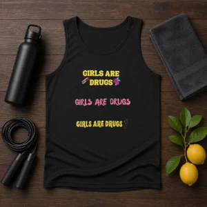 Top Girls Are Drugs Sticker Set T Shirt Premium Oversized Tank Top