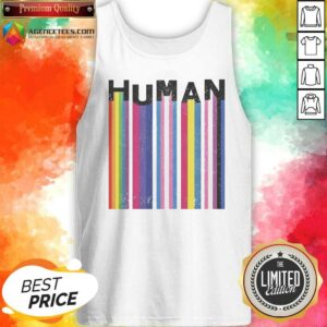 Funny LGBTQ Human Pride Flags tank top optimized for showcasing vibrant pride colors and playful graphics.