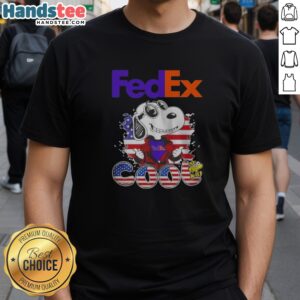 Pretty Snoopy Woodstock Peanuts Fedex Pop Culture Reference American Flag Cool Shirt featuring iconic characters
