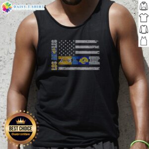 Awesome Los Angeles Sport Teams Lakers Dodgers Rams Kings American Flag Tank Top