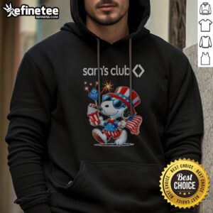 Good Snoopy X Sam'S Club Fourth Of July American 250 Years 1776 2026 Fireworks hoodie displayed on a hanger