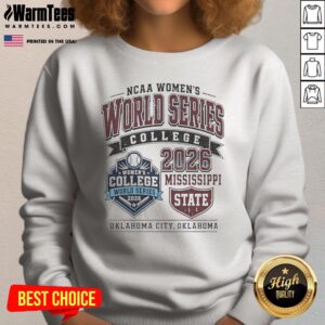 Funny Mississippi State NCAA World Series 2026 Oklahoma City College Softball Fan sweatshirt in dark gray, front view