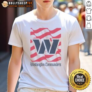 Hot Washington Commanders American Heritage Wordmark Shirt displayed on a flat surface, showcasing vibrant colors and logo.