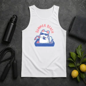 Top Summer Beach Cat Tank Top