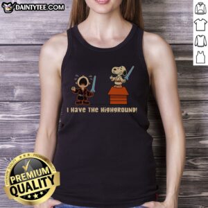 Pretty I Have The Highground Snoopy Peanuts Star Wars Tank top in a vibrant design for fans of both franchises.