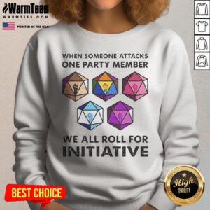 Funny When Someone Attacks One Party Member We All Roll For Initiative Retro sweatshirt displayed on a neutral background