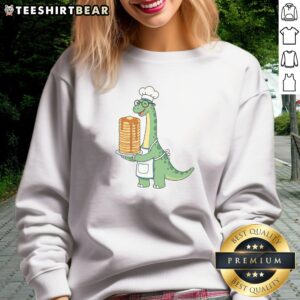 Official The Pancake Saurus Cute Funny Dinosaur Sweatshirt featuring a playful dinosaur graphic.