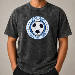Funny Scotland Football 1873 Vintage Soccer Washed T-Shirt