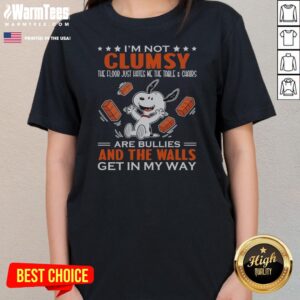Awesome Snoopy I'M Not Clumsy The Floor Just Hates Me The Table And Chairs Ladies Shirt