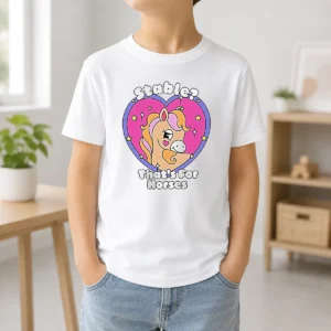 Pretty Stable Thats For Horses Horse Pun Funny Animal Kids T-Shirt