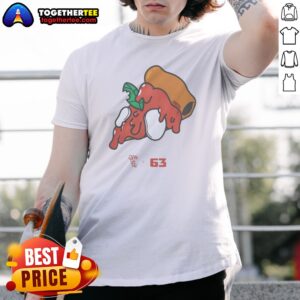 Pretty Pizza Gian Berg X 63 Shirt featuring a vibrant pizza graphic on soft cotton fabric.