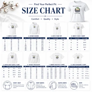 Size chart for Good Frog Going To Put You In The Soup showing measurements in inches and cm