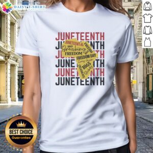 Official Juneteeth Pride Freedom Black History Ladies Shirt featuring vibrant colors and a meaningful message.