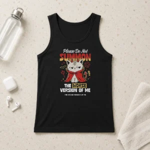 Funny Please Do Not Summon The Worse Version Of Me Cat Tank Top