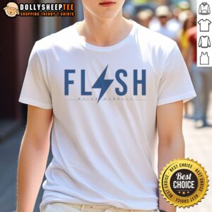 Official Myles Garrett Flash Logo Design NFLPA Graphic Apparel Cotton Shirt displayed on a clean background