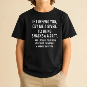 Good If I Offend You Cry Me A River Snacks And A Raft Kids T-Shirt