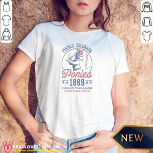 Official Pueblo Colorado Ponies 1889 Colorado State League Baseball Club V-Neck Shirt