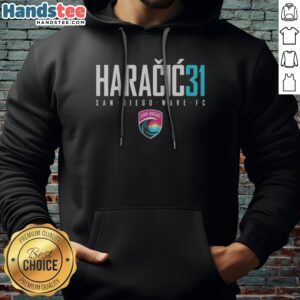 Top San Diego Wave FC HaračIć 31 San Diego Wave FC Soccer NWSL Hoodie featuring vibrant team colors and logo