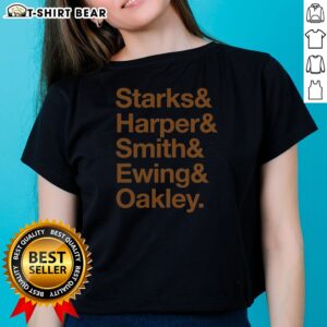 Nice Starks Harper Smith Ewing Oakley New York Knicks 1990s Basketball Roster Ladies Shirt