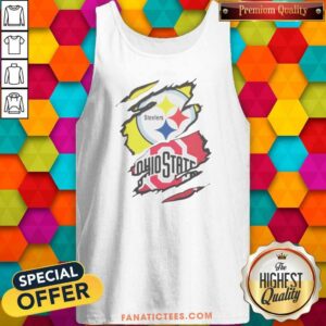 Nice Pittsburgh Steelers Ohio State Buckeyes Torn Logo Graphic Sport tank top optimized for showcasing team spirit