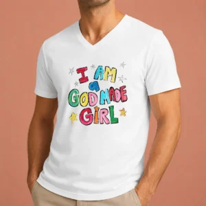 Premium I Am A God Made Girl V-Neck Shirt