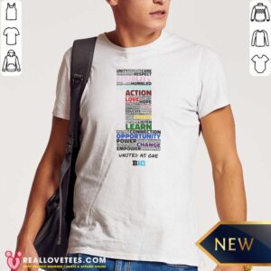 Hot Big Ten Conference United As One Word Cloud shirt optimized for showcasing team spirit and unity.