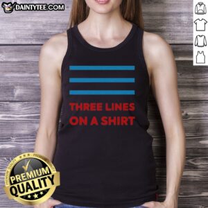 Original Three Parallel Horizontal Blue Lines Three Lines On A Tank top showcasing a unique design.