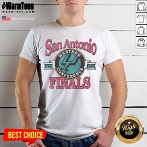 San Antonio Spurs Western Conference Finals 2026 NBA Graphic shirt featuring bold team colors and logo.