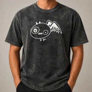 Original Mountain Bat Halloween Tee printed on a soft washed t shirt in a vintage style
