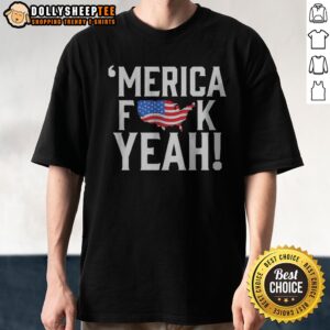 Premium Merica Censored Bold USA Map Flag Text