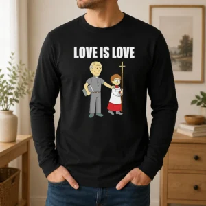 Official Love Is Love Priest And Altar Boy Satire Long Sleeve Shirt