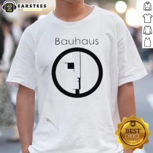 Good Bauhaus Band Profile Silhouette Symbol Music Band Logo shirt on a classic crew neck cotton tee