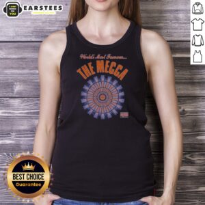 Funny World'S Most Famous The Mecca tank top in white, sleeveless casual wear with bold printed text