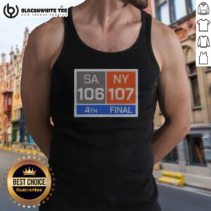 Official New York Knicks Comeback San Antonio Spurs 107 NY 106 Tank Top in white, sleeveless basketball fan apparel