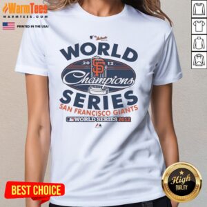 Original San Francisco Giants 2012 World Champions Series MLB Majestic Baseball Fan ladies tee in vibrant colors