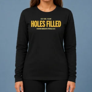 Premium Mayor Mamdani Pothole Blitz As Of June 100000 Holes Filled long sleeve shirt featuring bold text design