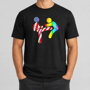 Premium July Independence Kick June Pride Month t shirt in classic fit with vibrant colors