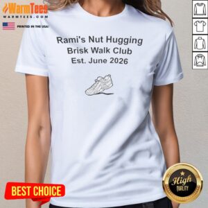 Pretty Rami'S Nut Hugging Brisk Walk Club Est June 2026 ladies tee in soft cotton with short sleeves