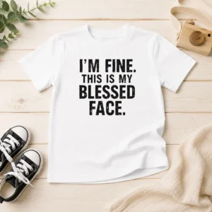 Good I'M Fine This Is My Blessed Face Kids T-Shirt
