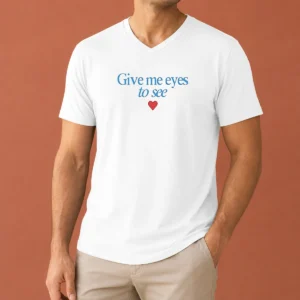 Awesome Dallas Cowboys Cheerleaders Give Me Eyes To See V Neck Shirt in navy blue with white and silver lettering