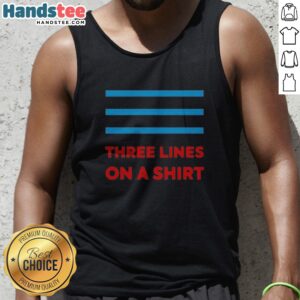 Official Three Parallel Horizontal Blue Lines Shirt Three Lines On A Tank top displayed on a neutral background