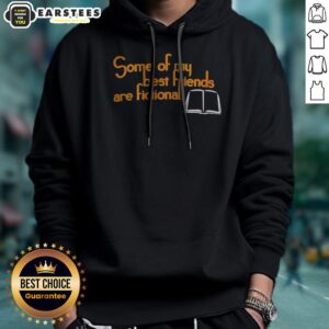 Official Some Of My Best Friends Are Fictional hoodie in a cozy setting, perfect for book lovers.