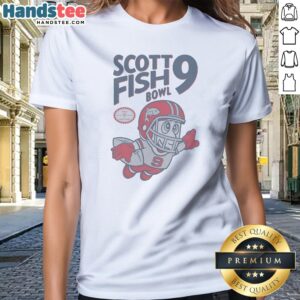 Pretty Scott Fish Bowl 9 Mascot Football League Sports Fantasy Ladies Shirt