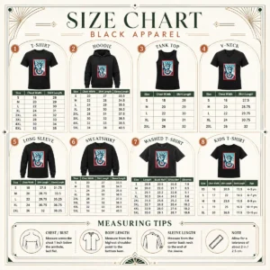 Size chart for Pretty Our America Time Magazine July 6 2026 showing measurements in inches and cm