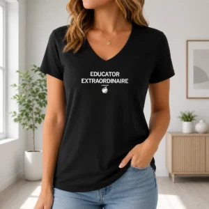 Happy Top Educator Extraordinaire V-Neck Shirt
