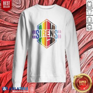 Awesome New York Sirens Pride LGBTQ Rainbow Flag sweatshirt optimized for vibrant display and clear visibility.